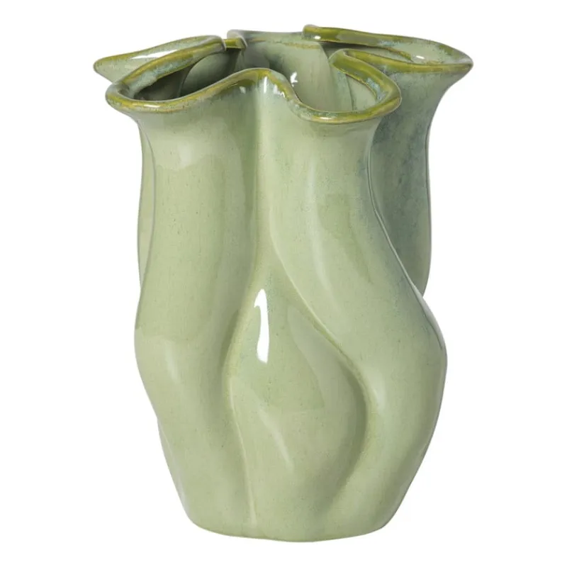 Xenos Vazen|Vazen-Vaas reactive glaze groot - groen - 24.3x19.7x17.3 cm