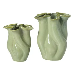 Xenos Vazen|Vazen-Vaas reactive glaze groot - groen - 24.3x19.7x17.3 cm