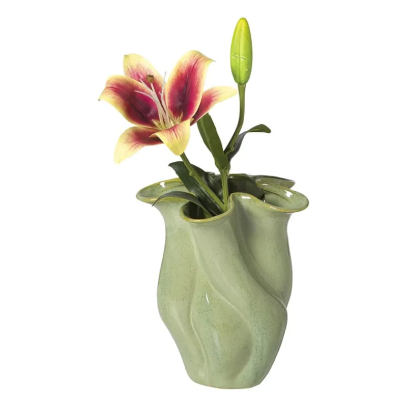 Xenos Vazen|Vazen-Vaas reactive glaze klein - groen - 19.3x16x14.3 cm