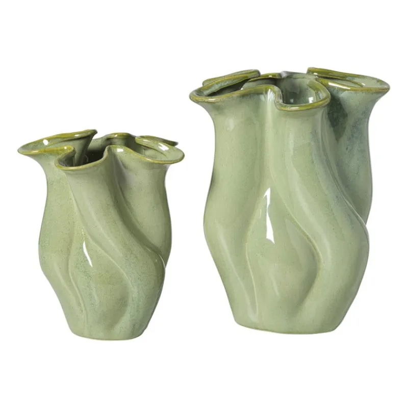 Xenos Vazen|Vazen-Vaas reactive glaze klein - groen - 19.3x16x14.3 cm