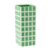 Xenos Vazen|Vazen-Vaas tegel groot - groen - 20x8x8 cm