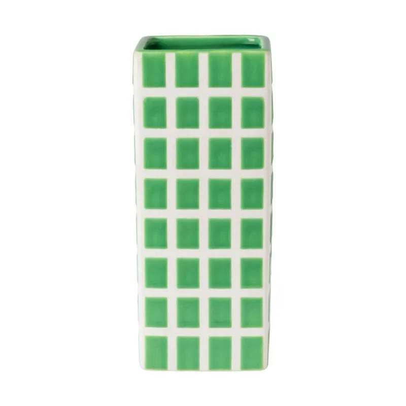 Xenos Vazen|Vazen-Vaas tegel groot - groen - 20x8x8 cm