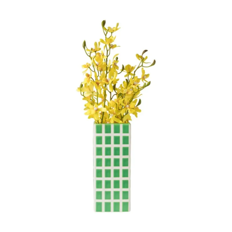 Xenos Vazen|Vazen-Vaas tegel groot - groen - 20x8x8 cm