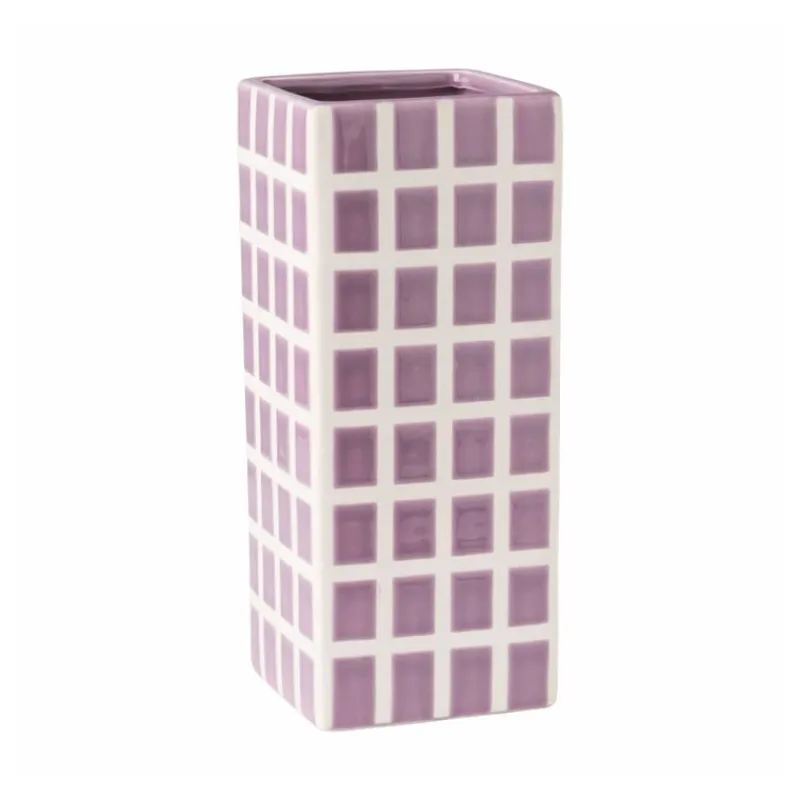 Xenos Vazen|Vazen-Vaas tegel groot - paars - 20x8x8 cm