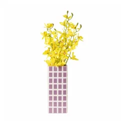 Xenos Vazen|Vazen-Vaas tegel groot - paars - 20x8x8 cm