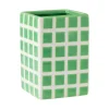 Xenos Vazen|Vazen-Vaas tegel klein - groen - 12x8x8 cm
