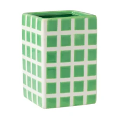 Xenos Vazen|Vazen-Vaas tegel klein - groen - 12x8x8 cm