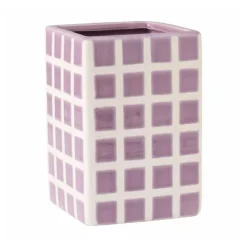 Xenos Vazen|Vazen-Vaas tegel klein - paars - 12x8x8 cm