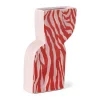Xenos Vazen|Vazen-Vaas zebra - roze - 22x14.4x5.2 cm