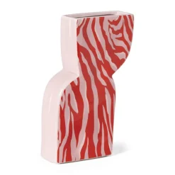 Xenos Vazen|Vazen-Vaas zebra - roze - 22x14.4x5.2 cm