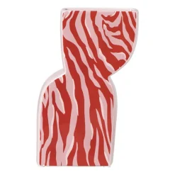 Xenos Vazen|Vazen-Vaas zebra - roze - 22x14.4x5.2 cm