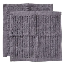 Xenos Schoonmaakdoekjes-Vaatdoekjes - grijs - 20x20 cm - set van 2