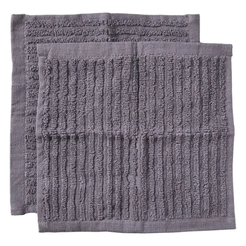 Xenos Schoonmaakdoekjes-Vaatdoekjes - grijs - 20x20 cm - set van 2