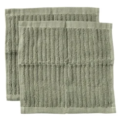 Xenos Schoonmaakdoekjes-Vaatdoekjes - groen - 20x20 cm - set van 2