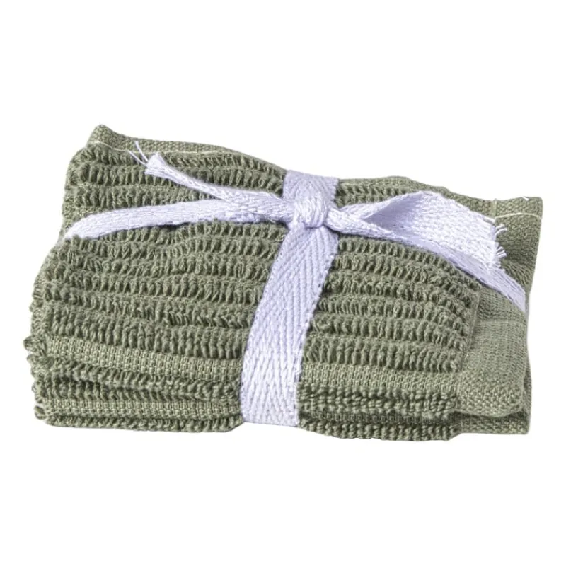 Xenos Schoonmaakdoekjes-Vaatdoekjes - groen - 20x20 cm - set van 2