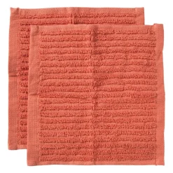 Xenos Schoonmaakdoekjes-Vaatdoekjes - rood - 20x20 cm - set van 2