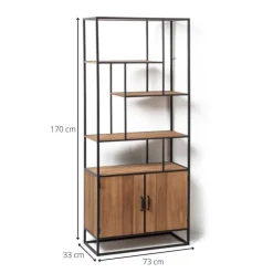 Xenos Kast Met Deuren|Vakkenkasten-Vakkenkast Charlie met deuren - 170x73x33 cm