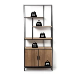 Xenos Kast Met Deuren|Vakkenkasten-Vakkenkast Charlie met deuren - 170x73x33 cm