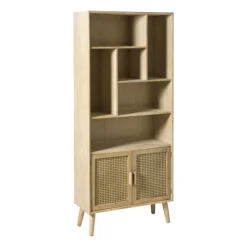 Xenos Boekenkasten|Vakkenkasten-Vakkenkast Java met deuren - bruin - 170x70x33.5 cm