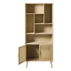 Xenos Boekenkasten|Vakkenkasten-Vakkenkast Java met deuren - bruin - 170x70x33.5 cm