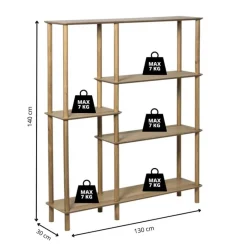 Xenos Vakkenkasten-Vakkenkast Scandi hoog - naturel - 140x120x30 cm