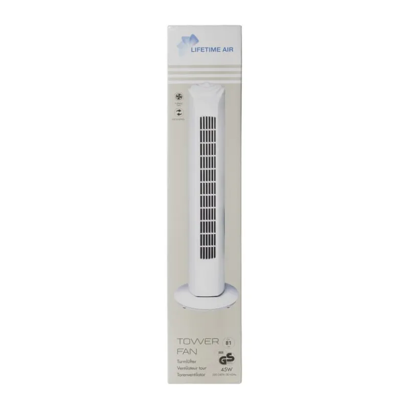 Xenos Ventilatoren-Ventilator toren - wit - 81x22x22 cm