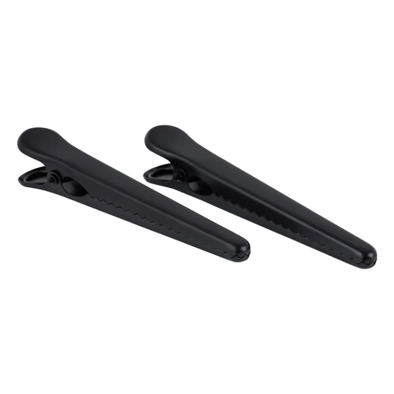Xenos Keukengerei-Vershoudclips zwart - 12 cm - set van 2