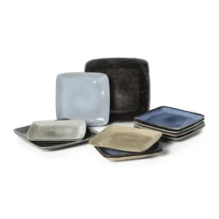 Xenos Borden-Vierkant bord Toscane - beige - 20x20 cm