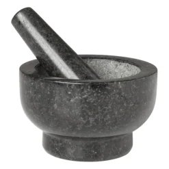 Xenos Keukengerei-Vijzel graniet - zwart - ø12.5x7.5 cm