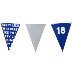 Xenos Vlaggenlijnen|Verjaardagen-Vlaggenlijn 18 jaar - blauw - 10 meter