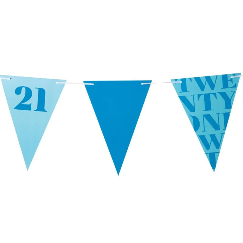 Xenos Vlaggenlijnen|Verjaardagen-Vlaggenlijn 21 jaar - blauw - 10 meter