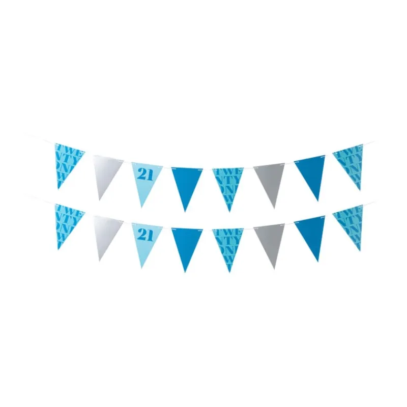 Xenos Vlaggenlijnen|Verjaardagen-Vlaggenlijn 21 jaar - blauw - 10 meter