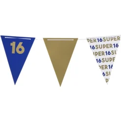 Xenos Verjaardagen|Vlaggenlijnen-Vlaggenlijn 16 jaar - blauw - 10 meter