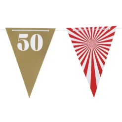 Xenos Vlaggenlijnen|Verjaardagen-Vlaggenlijn 50 jaar - rood - 10 meter