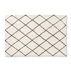 Xenos Vloerkleden-Vloerkleed berber - naturel/zwart - 160x230 cm