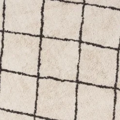 Xenos Vloerkleden-Vloerkleed berber rond - zwart/beige - ø120 cm