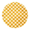 Xenos Vloerkleden-Vloerkleed checks - geel/wit - ø120 cm