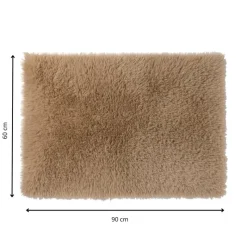 Xenos Vloerkleden-Vloerkleed fluffy - bruin - 60x90 cm