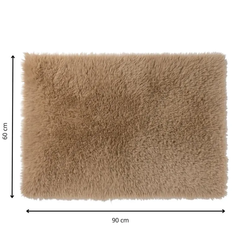 Xenos Vloerkleden-Vloerkleed fluffy - bruin - 60x90 cm