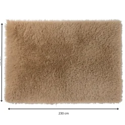 Xenos Kerstcadeaus|Vloerkleden-Vloerkleed fluffy - bruin -150x230 cm