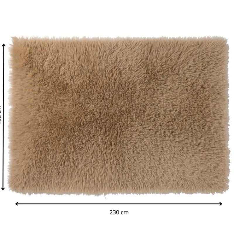 Xenos Kerstcadeaus|Vloerkleden-Vloerkleed fluffy - bruin -150x230 cm