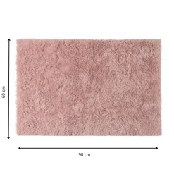 Xenos Vloerkleden-Vloerkleed fluffy - roze - 60x90 cm