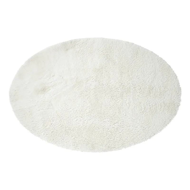 Xenos Vloerkleden-Vloerkleed fluffy ovaal - wit - 120x180 cm