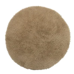 Xenos Vloerkleden-Vloerkleed fluffy rond - bruin - ø120 cm