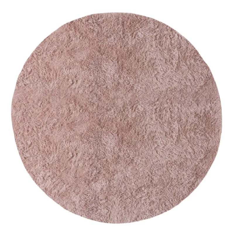 Xenos Vloerkleden-Vloerkleed fluffy rond - roze - ø120 cm