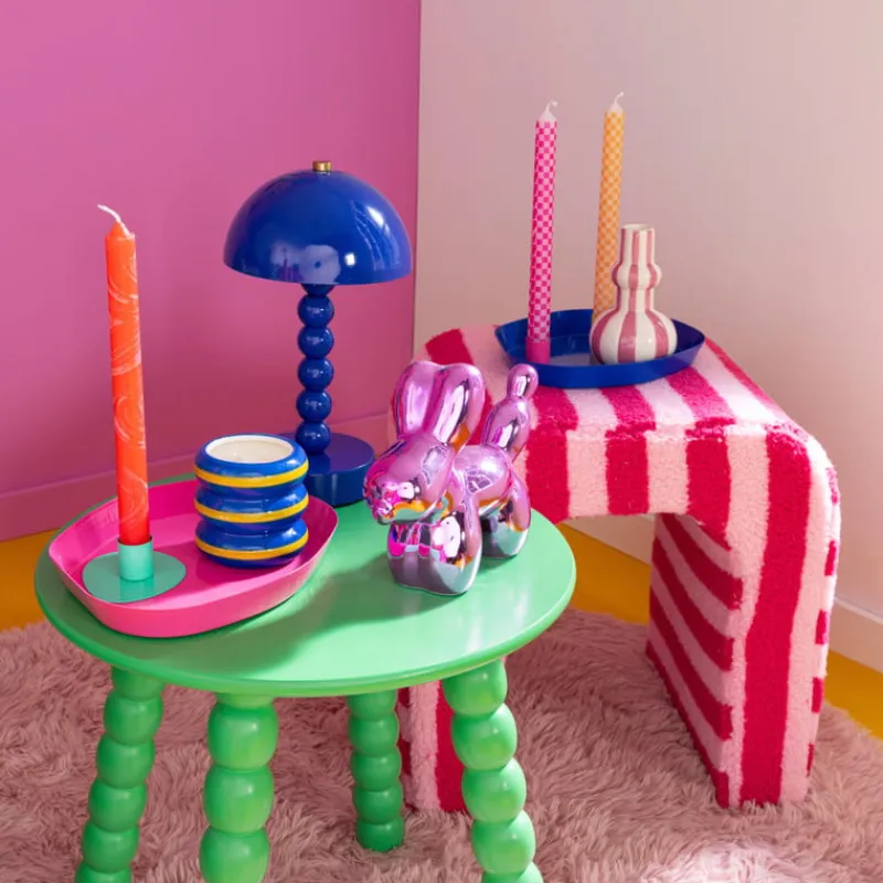 Xenos Vloerkleden-Vloerkleed fluffy rond - roze - ø120 cm