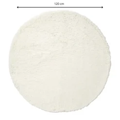 Xenos Vloerkleden-Vloerkleed fluffy rond - wit - ø120 cm