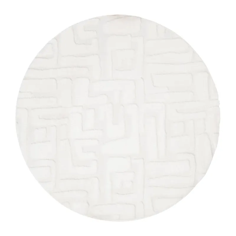 Xenos Vloerkleden-Vloerkleed native - wit - ø120 cm