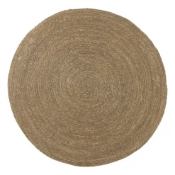 Xenos Vloerkleden-Vloerkleed riet - bruin - ø120 cm