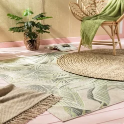 Xenos Vloerkleden-Vloerkleed riet - naturel - 87 cm